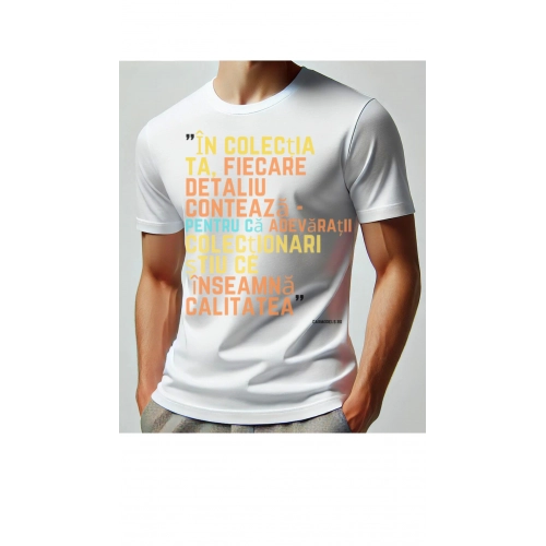 Tricou cu slogan personalizat Machete auto Adevaratii colectionar - Alb