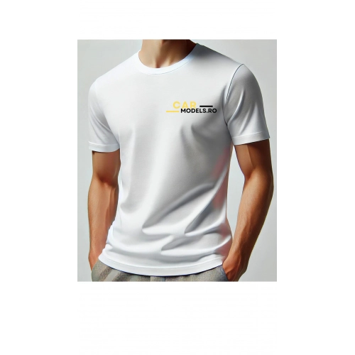 Tricou cu Logo carmodels  - Alb
