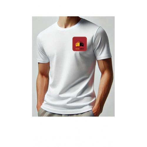 Tricou cu slogan personalizat Machete auto Logo - Alb