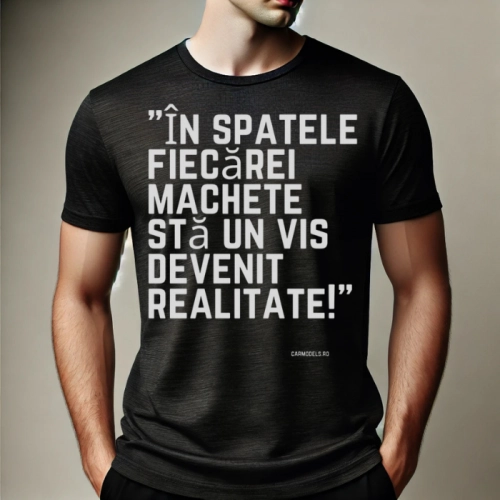 Tricou cu slogan personalizat un vis devenit realitate - Negru