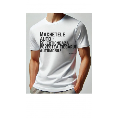 Tricou cu slogan personalizat Machete auto Colect - Alb