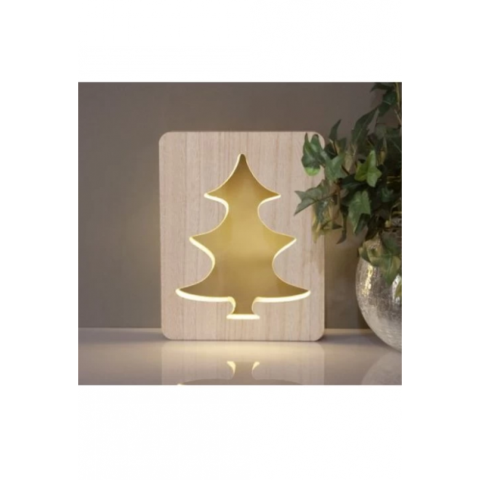 Decor de Craciun LED din lemn