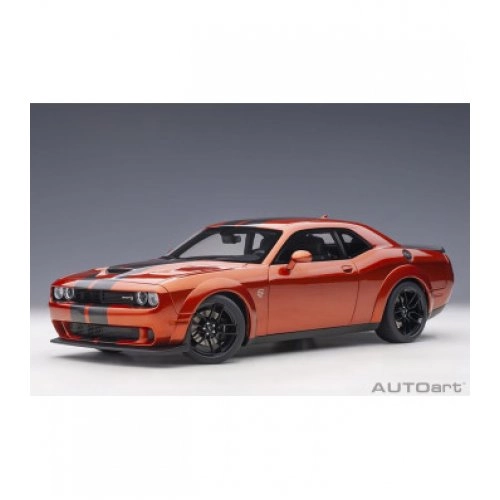 Macheta auto, Macheta auto 1:18 Dodge Challenger SRT Hellcat widebody 2018 (sinamon/dual gunmetal center stripes) (composite model/full openings) – Autoart