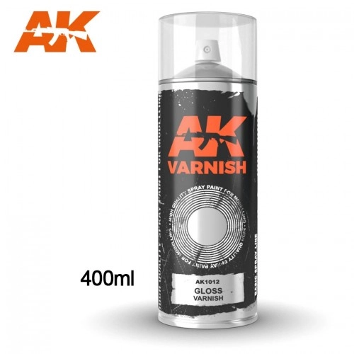 AK1012 Gloss Varnish - Spray 400 ml (Includes 2 nozzles) 