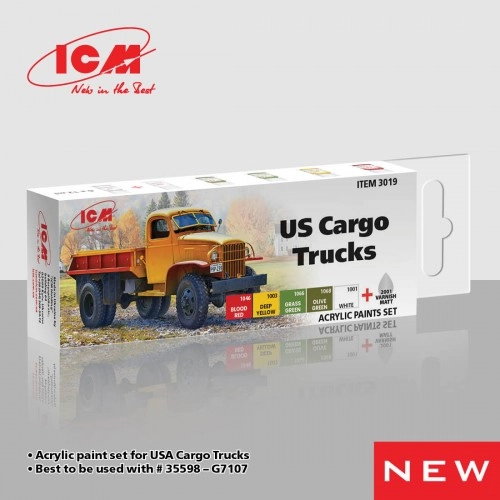 Acrylic Paint Set for USA Cargo Trucks ( 1940 -1950) (6x 12ml) ÐÐµ
