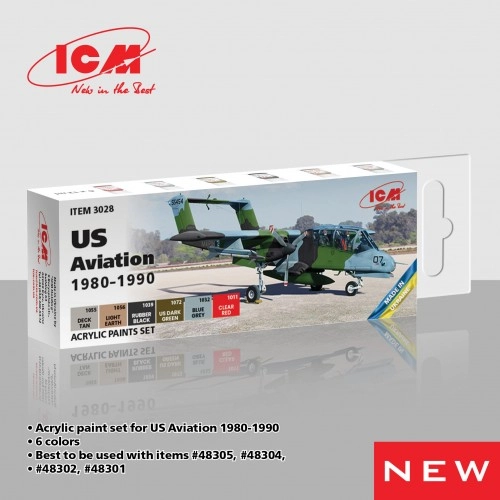 Acrylic Paint Set for US Aviation 1980 -1990 (6x 12ml) ÐÐµ