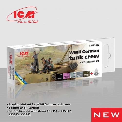 Acrylic paint set for WWII German tank crew (6x 12ml) ÐÐµ