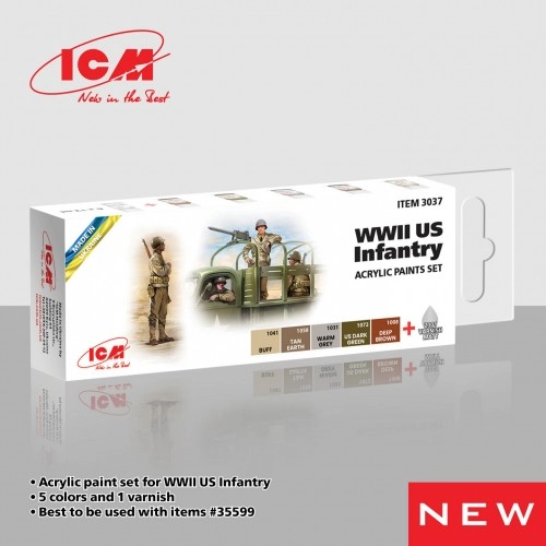 Acrylic Paint Set for WWII US Infantry (6x 12ml) ÐÐµ