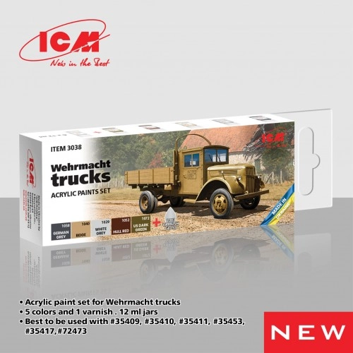 Acrylic paint set for Wehrmacht trucks (6x 12ml) ÐÐµ