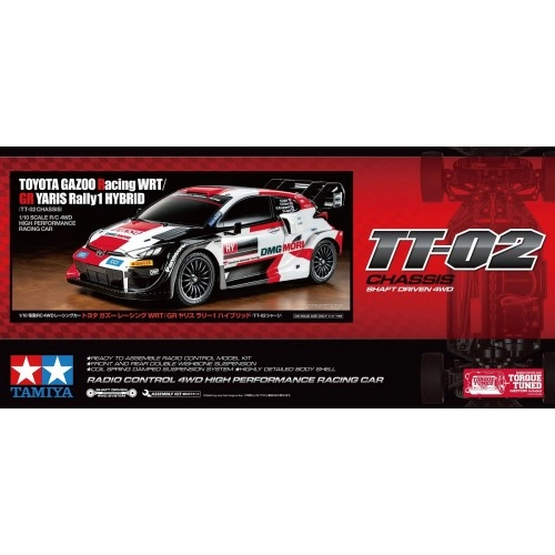 1:10 RC 4WD High Performance Racing Car Toyota Gazoo Racing WRT/Gr Yaris Rally1 Hybrid (TT-02 Chassis) 1:10