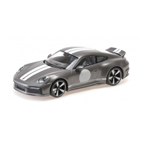 PORSCHE 911 (992) SPORT CLASSIC - 2022 - GREY METALLIC W/STRIPE 1:18