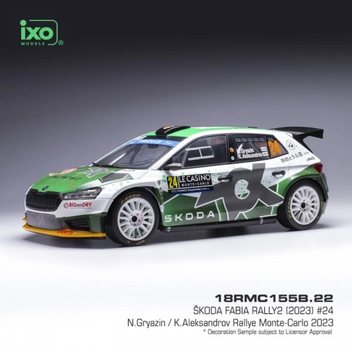 Skoda Fabia Rally2, #24 N.Gryazin / K.Aleksandrov, Rallye WM, Rally Monte Carlo 2023 1:18