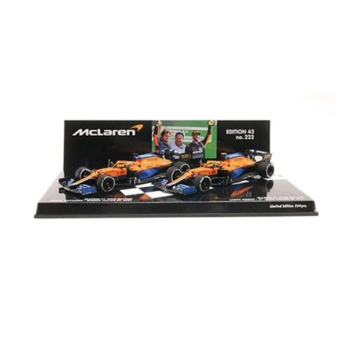 Macheta auto, 2-CAR SET - MCLAREN F1 TEAM MCL35M - 1-2 FINISH RICCIARDO/NORRIS - ITALIAN GP 2021 1:43