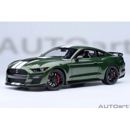 Ford Mustang Shelby GT500, Eruption Green/White Stripes, 2023 (composite model/full openings) 1:18