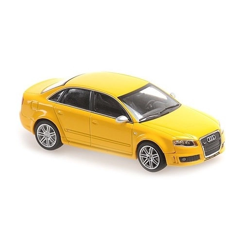 Macheta auto, AUDI RS4 - 2004 Galben MAXICHAMPS 1:43