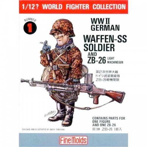 1:12 World Fighter Collection WWII German Waffen-SS Soldier and ZB-26 Light Machinegun 1:12