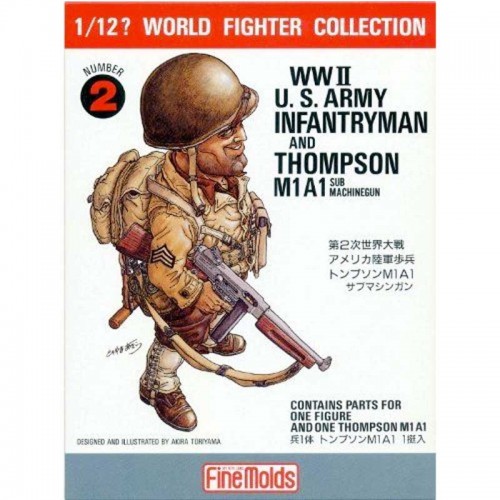 1:12 World Fighter Collection WWII U.S. Army Infantryman and Thompson M1A1 Sub Machinegun 1:12