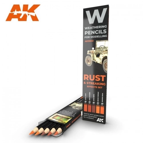 AK10041 WATERCOLOR PENCIL SET RUST AND STREAKING EFFECTS (5 pieces)