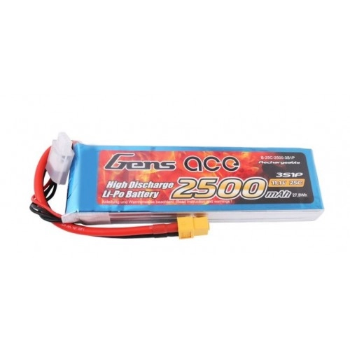 2500mAh 11.1V 25C XT60 Gens Ace 