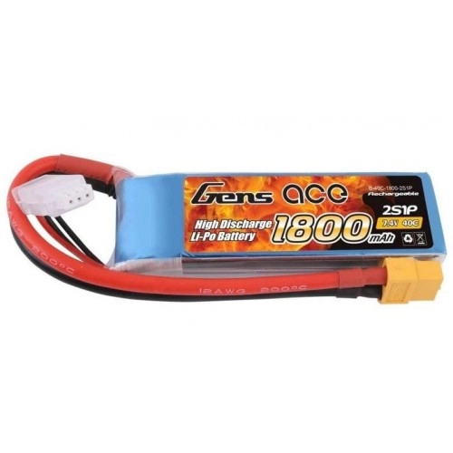 1800mAh 7.4V 40C XT60 Gens Ace 