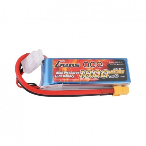 1800mAh 11.1V 40C TATTU Gens Ace XT60 