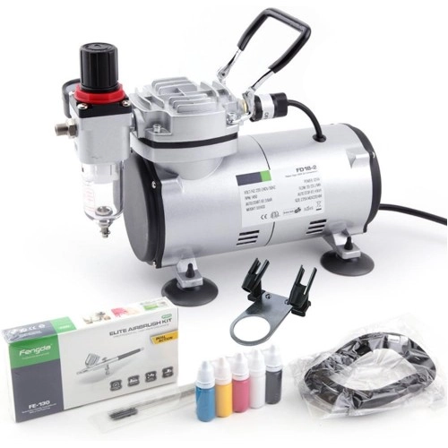 Airbrush Set Fengda AS18-2K(FD18-2K) with compressor FD-18-2, Airbrush FE-130 and accessories 