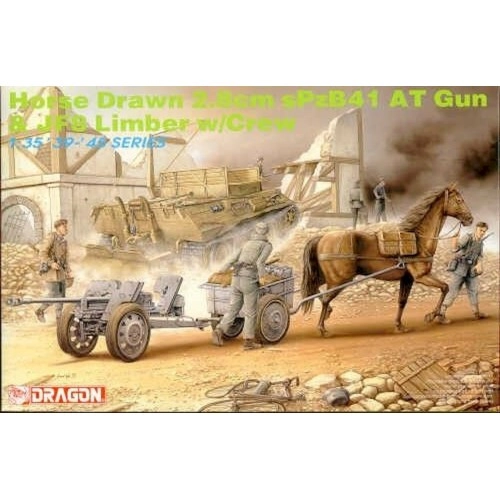 1:35 Horse Drawn 2.8cm SPzB41 AT Gun and JF8 Limber w/Crew 1:35