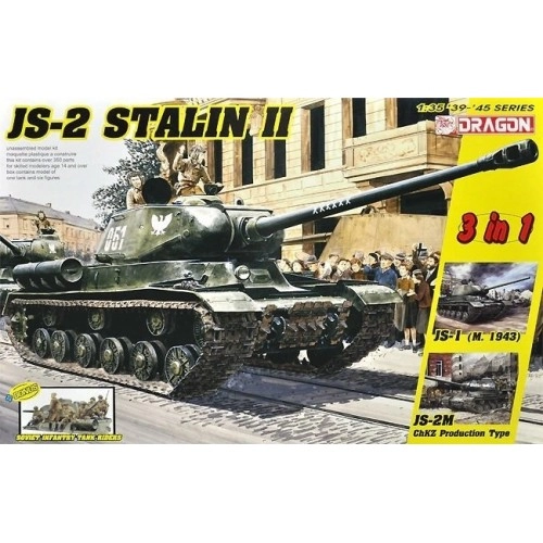 1:35 Soviet Heavy Tank JS-2 Stalin II with Soviet Infantry Tank Riders (3 in 1) - 6 figures 1:35