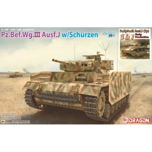 1:35 German medium tank Pz.Bef.Wg.III Ausf.J / Pz.III Ausf.J (Tp) Early Production (2 in 1) - Smart Kit 1:35