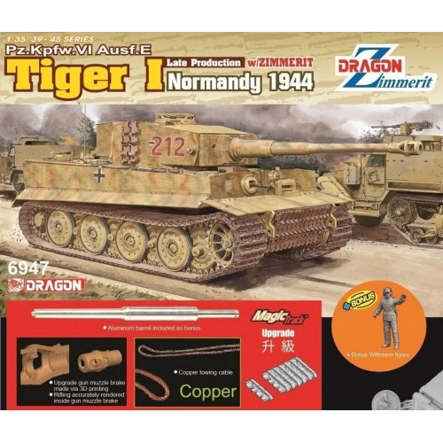 1:35 German heavy tank Pz.Kpfw. VI Ausf. E Tiger I Late Production w/Zimmerit (Normandy 1944) with Tiger Ace 1:35
