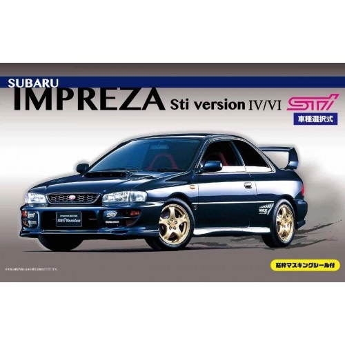 Macheta auto, 1:24 Subaru Impreza Sti ver IV/VI w/Window Frame Masking Seal 1:24