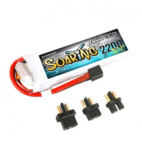 2200mAh 7.4V 30C SOARING Gens Ace EC3/XT60/T-dean 
