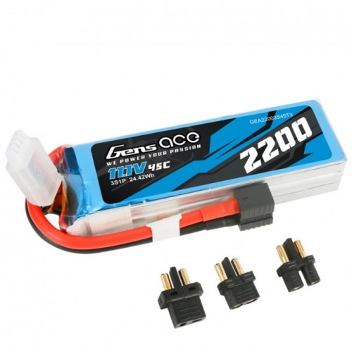 2200mAh 11.1V 45C Gens Ace EC3/XT60/T-dean 