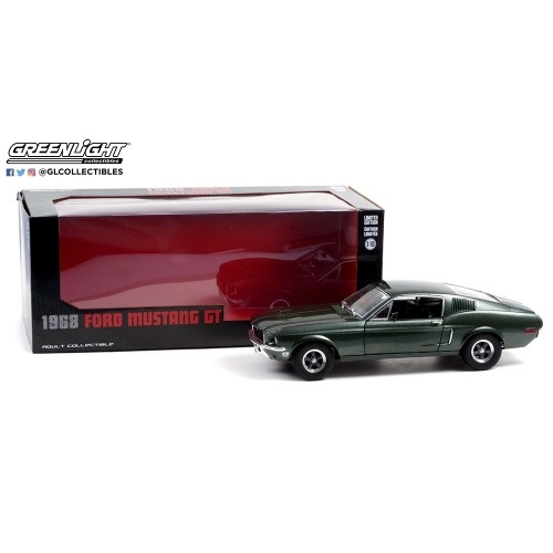 Macheta auto, 1968 Ford Mustang GT Fastback - Highland Green 1:18