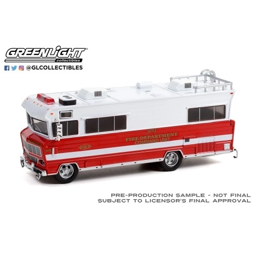 Macheta auto, H.D. Trucks Series 22 - 1973 Winnebago Chieftain - Joliet, Illinois Fire Department Command Unit Solid Pack 1:64