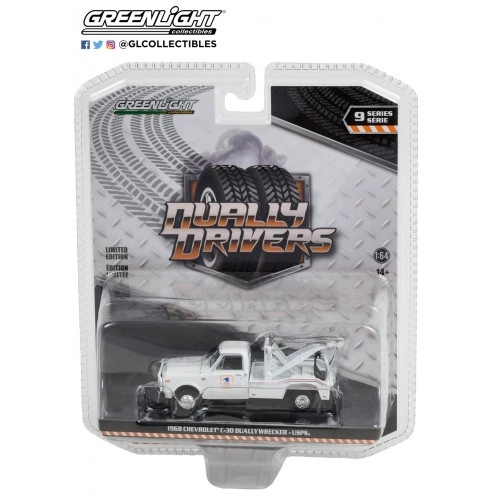 Macheta auto, Dually Drivers Series 9 - 1968 Chevrolet C-30 Dually Wrecker - United States Postal Service (USPS) Solid Pack 1:64