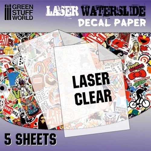 Waterslide Decals - Laser Transparent (5 sheets 210 x 270mm (A4))