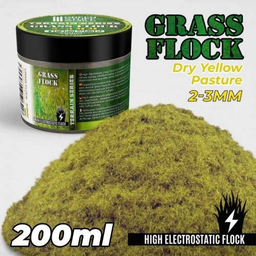 Static Grass Flock 2-3mm - DRY YELLOW PASTURE - 200 ml ÐÐµ