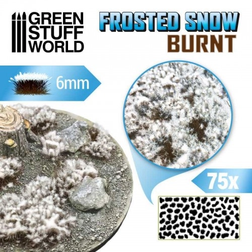 Shrubs TUFTS - 6mm FROSTED SNOW - BURNT (75 pcs.) ÐÐµ