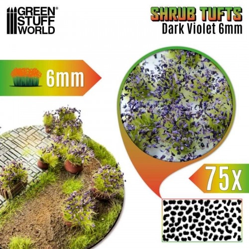 Shrub Tufts - 6 mm - self-adhesive - Dark Violet - 75 pcs. ÐÐµ