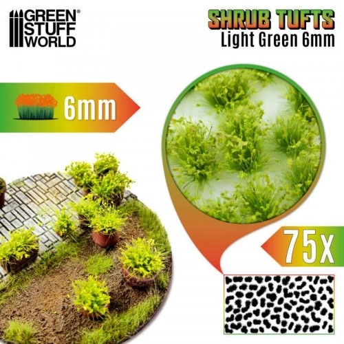 Shrub Tufts - 6 mm - self-adhesive - Light Green - 75 pcs. ÐÐµ