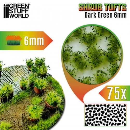 Shrub Tufts - 6 mm - self-adhesive - Dark Green - 75 pcs. ÐÐµ