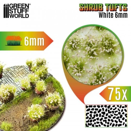 Shrub Tufts - 6 mm - self-adhesive - White - 75 pcs. ÐÐµ