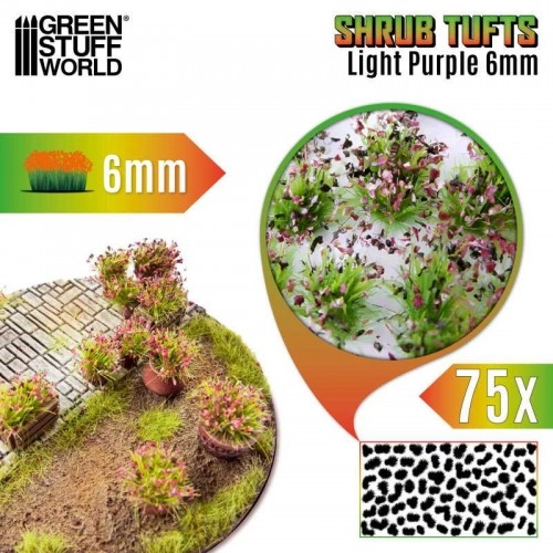 Shrub Tufts - 6 mm - self-adhesive - Light Purple - 75 pcs. ÐÐµ