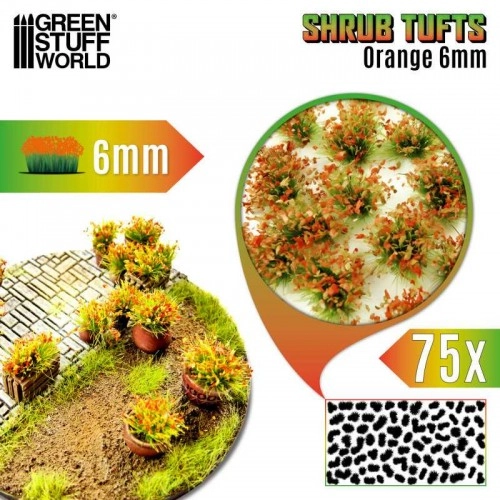 Shrub Tufts - 6 mm - self-adhesive - Orange - 75 pcs. ÐÐµ