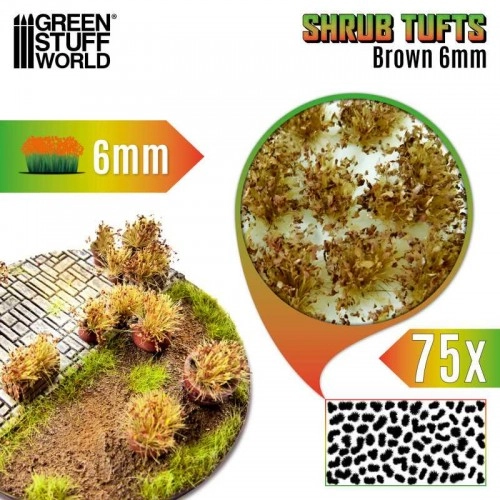 Shrub Tufts - 6 mm - self-adhesive - Brown - 75 pcs. ÐÐµ