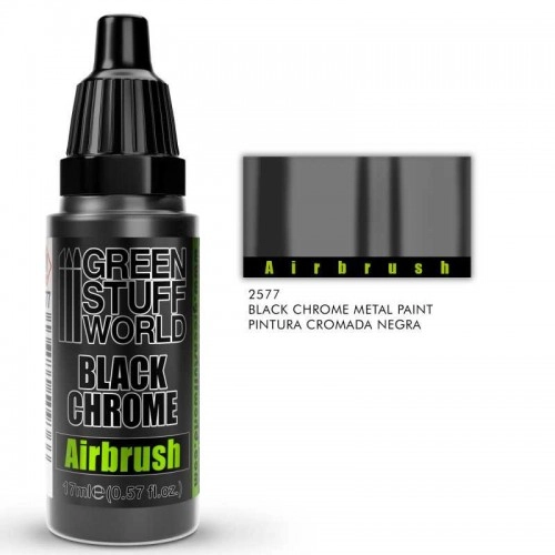 Airbrush Black Chrome Paint (17ml) - Alcohol-based metallic paint ÐÐµ