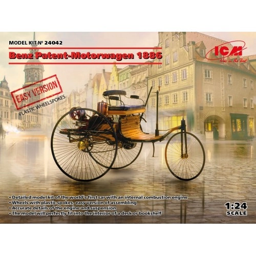 1:24 Benz Patent-Motorwagen 1886 (easy version with plastic wheel-spokes) 1:24