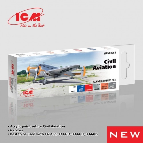 Acrylic paint set for Civil Aviation (6x 12ml) ÐÐµ