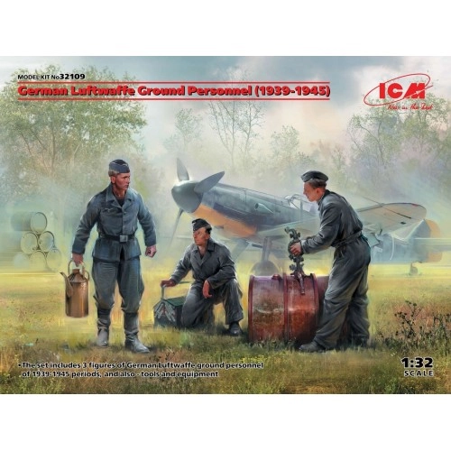 1:32 German Luftwaffe Ground Personnel (1939-1945) (3 figures) (100% new molds) 1:32